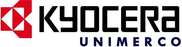 logo Kyocera unimerco en tonos grises