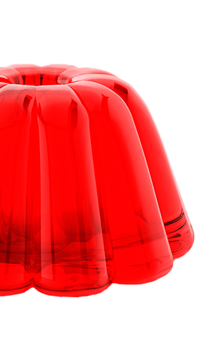 gelatina de color rojo, imagen de referencia a lo que se puede lograr utilizando enzimas